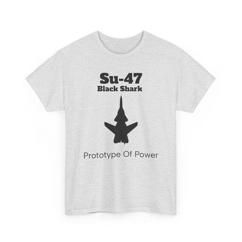 Su-47 Black Shark Aviation Tee - Prototype of Power - FrontPrint