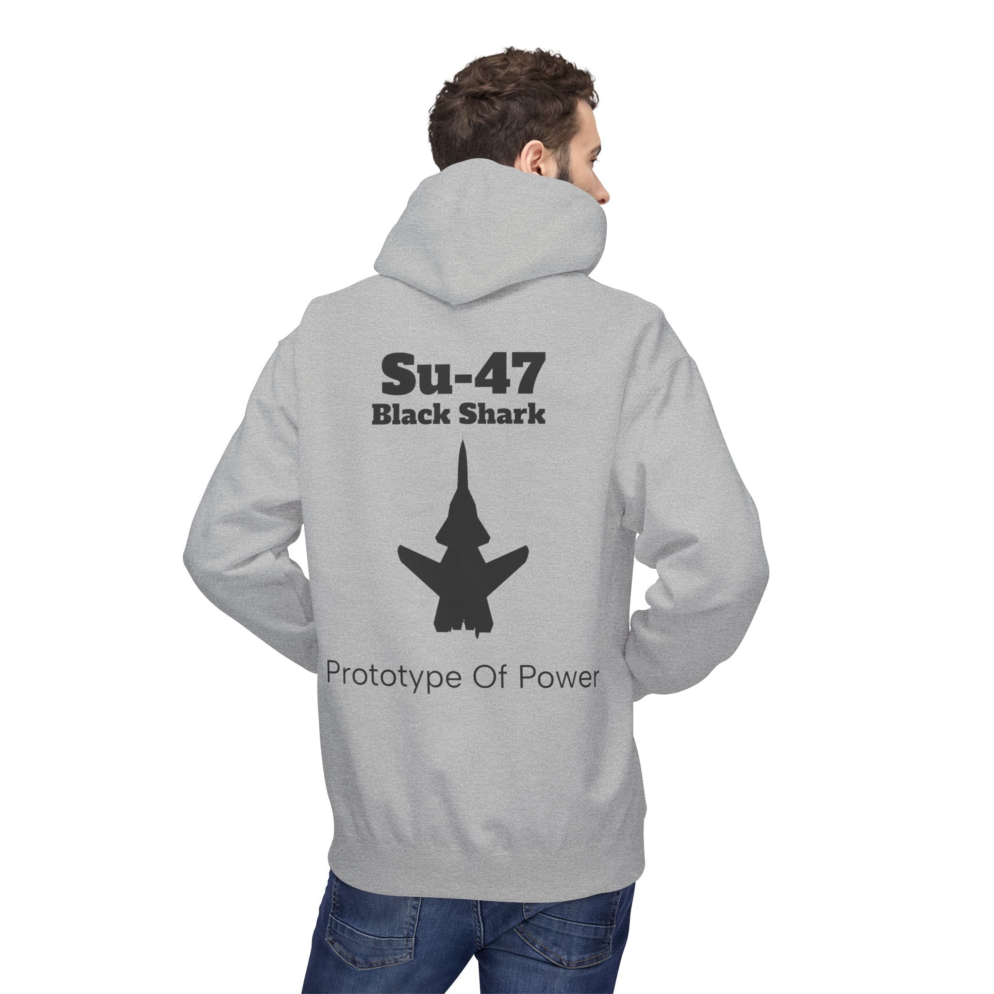 Su-47 Black Shark Hoodie - Prototype Of Power - BackPrint
