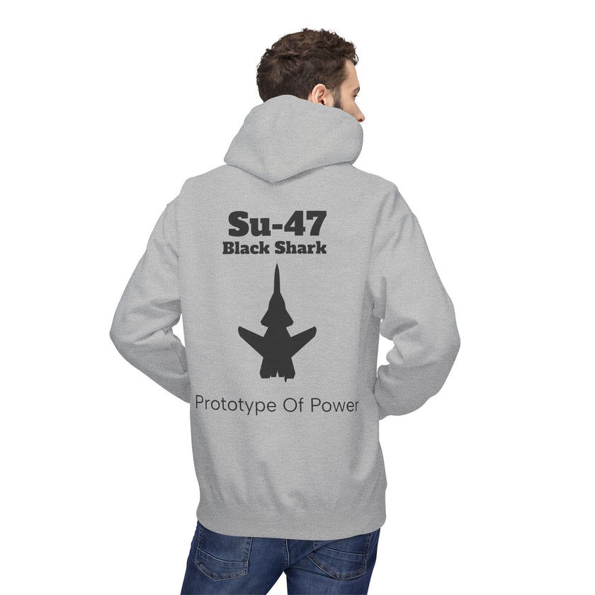 Su-47 Black Shark Hoodie - Prototype Of Power - BackPrint