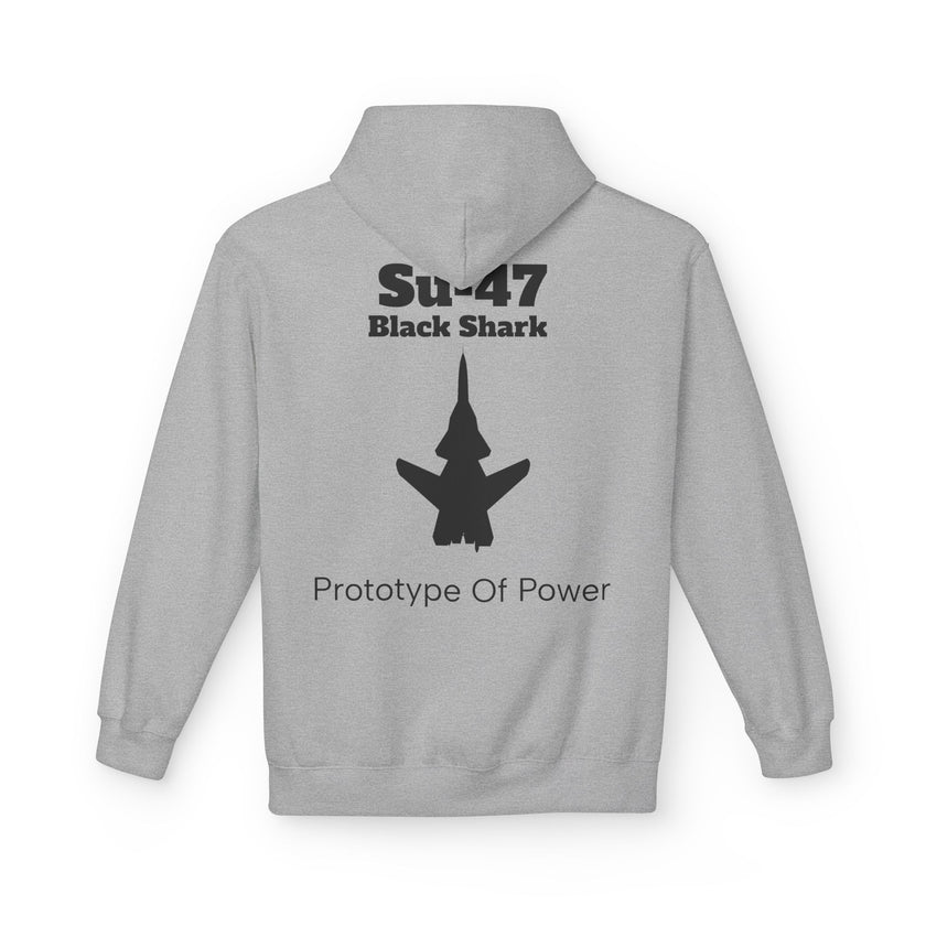 Su-47 Black Shark Hoodie - Prototype Of Power - BackPrint