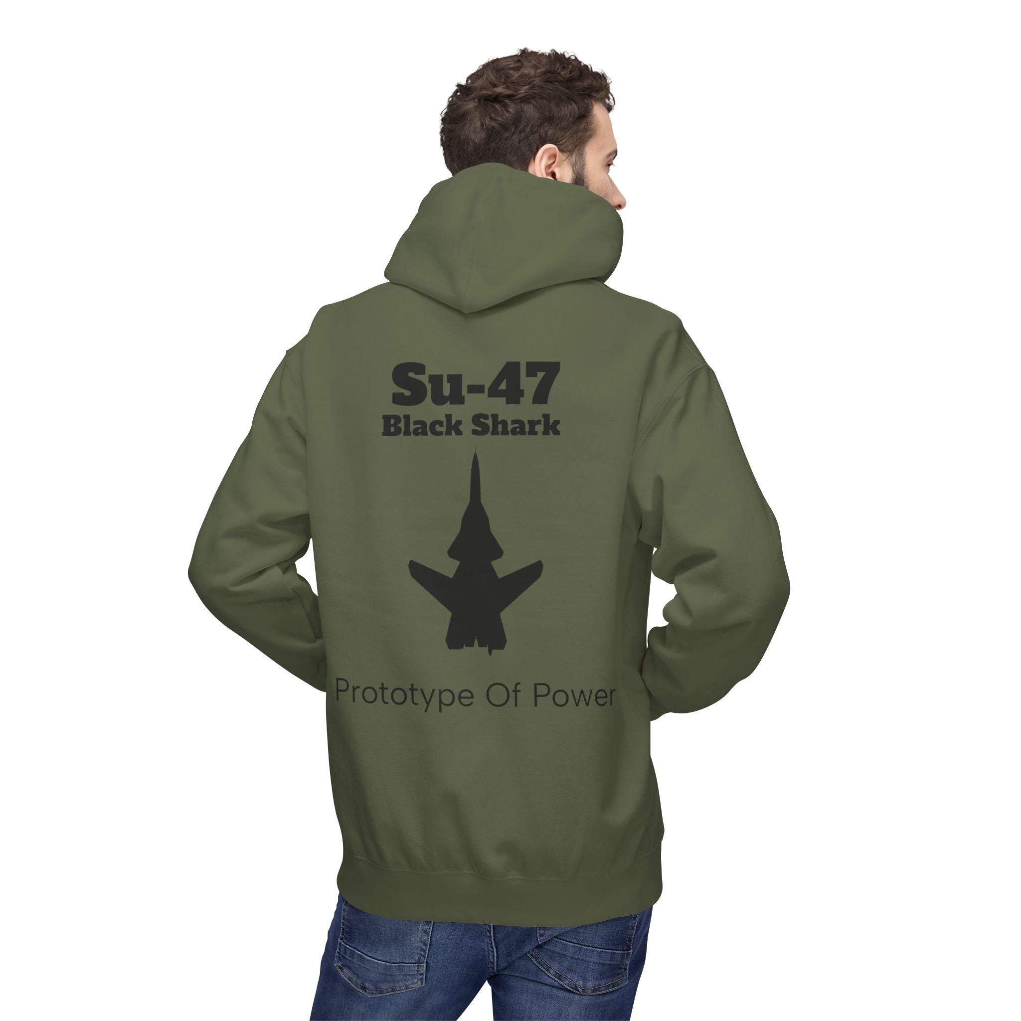 Su-47 Black Shark Hoodie - Prototype Of Power - BackPrint