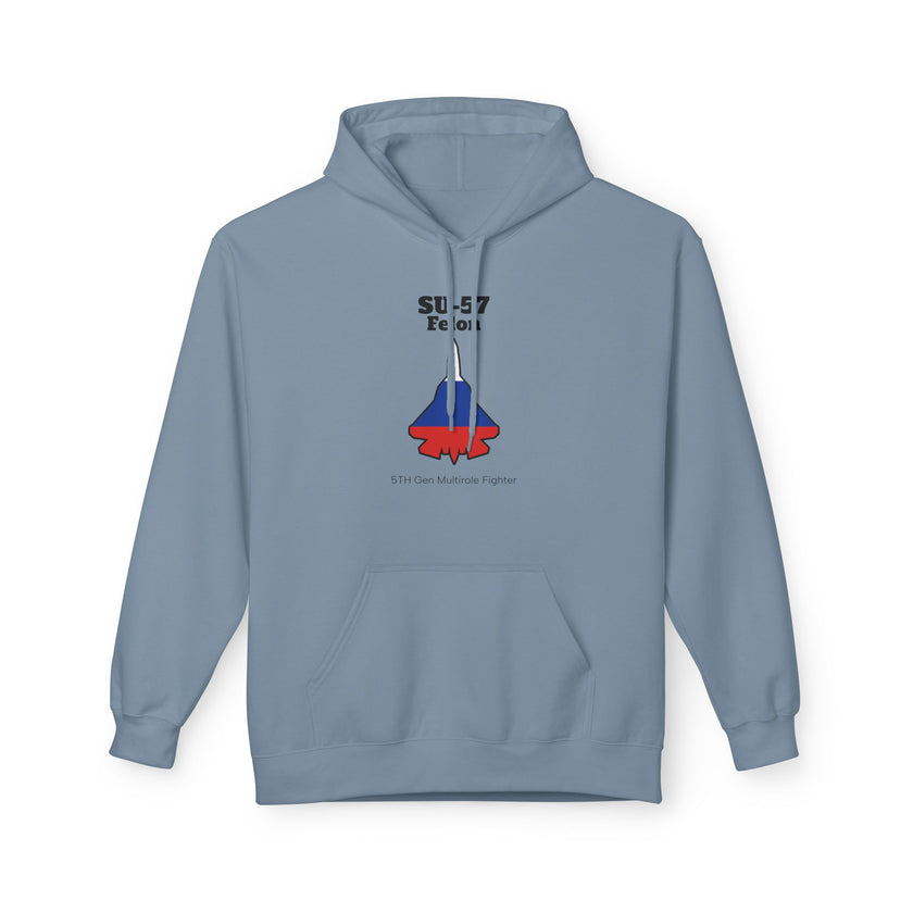SU-57 Fighter Jet Fleece Hoodie front print