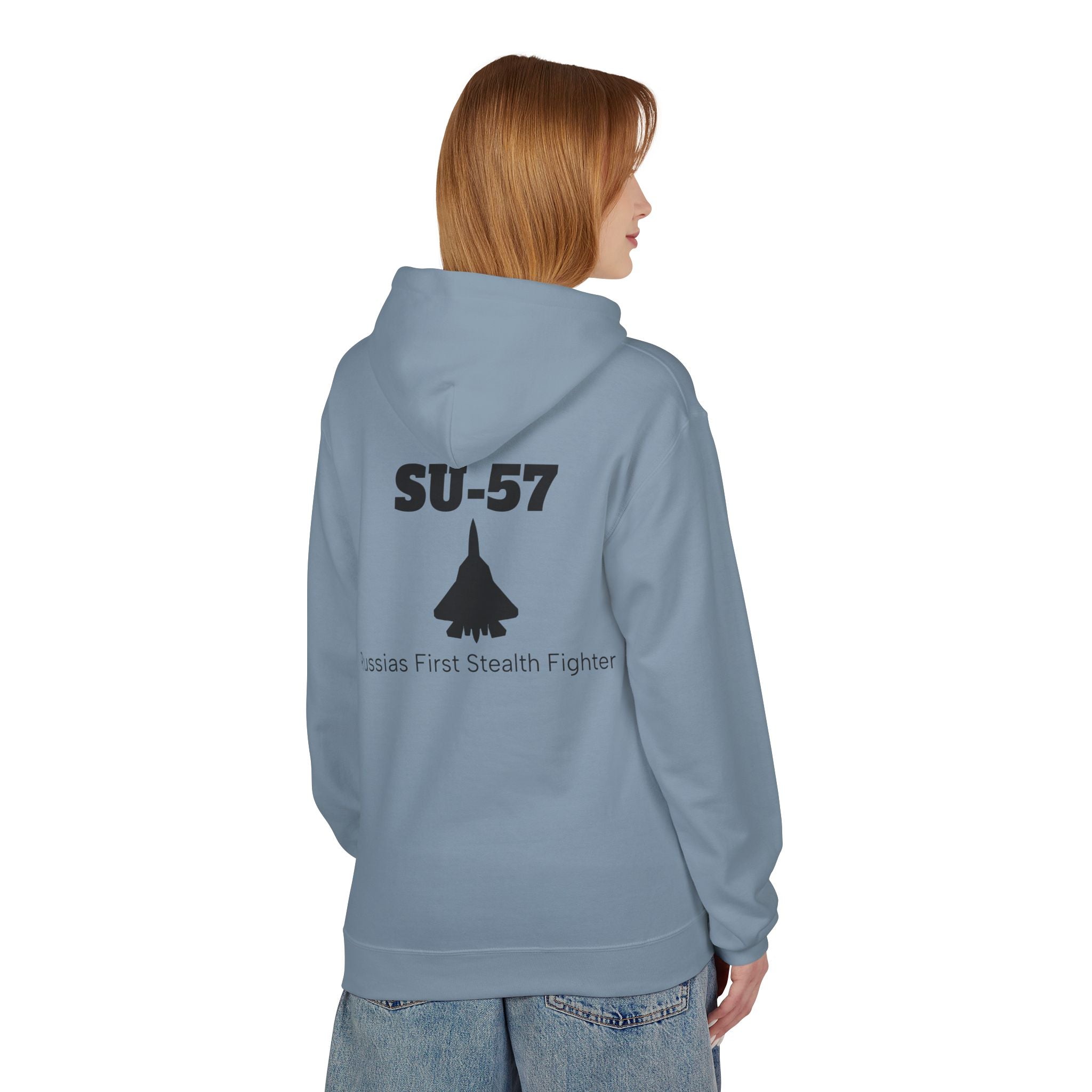 SU-57 Stealth Fighter Hoodie - BackPrint