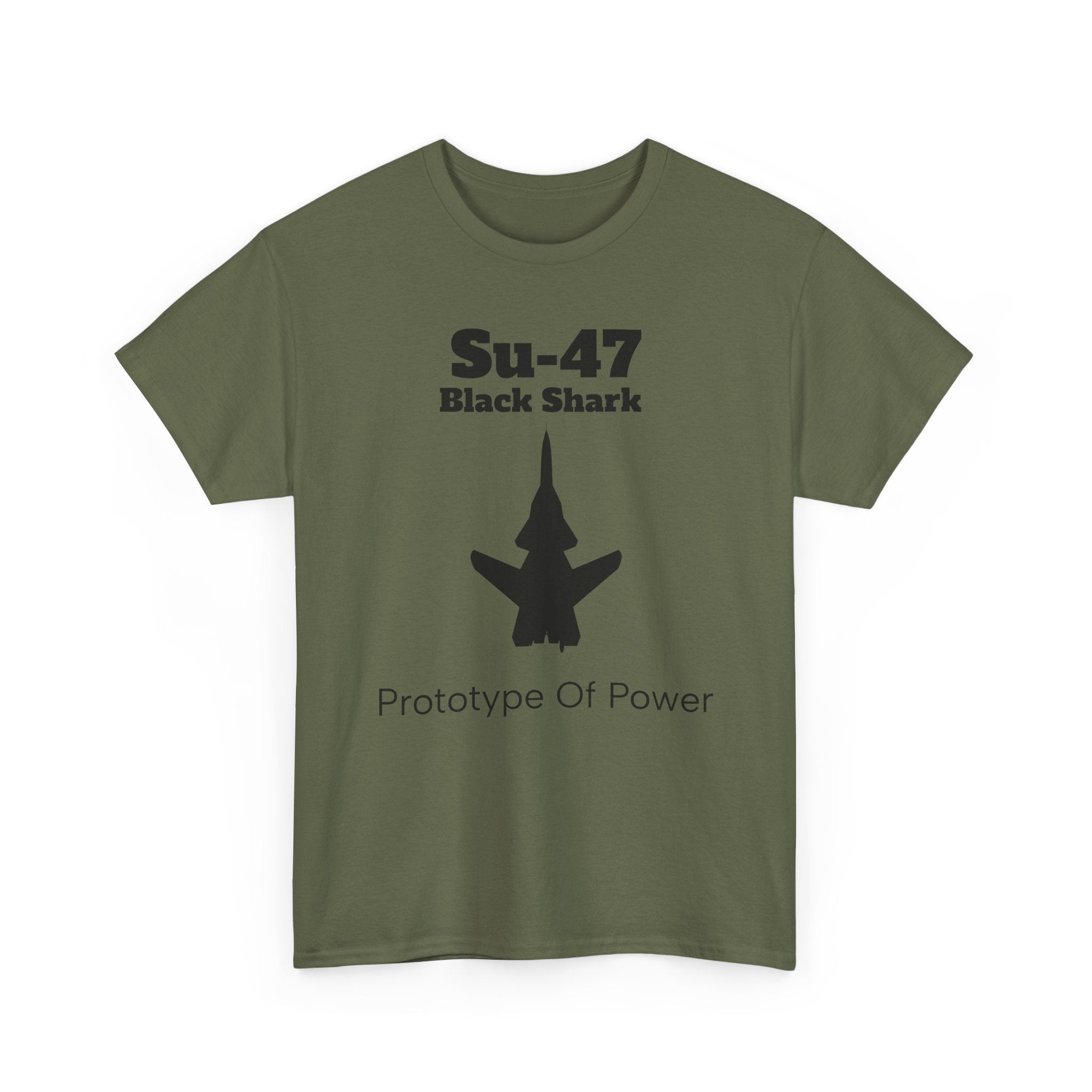Su-47 Black Shark Aviation Tee - Prototype of Power - FrontPrint