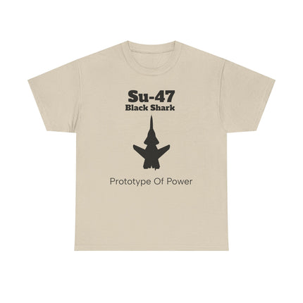 Su-47 Black Shark Aviation Tee - Prototype of Power - FrontPrint