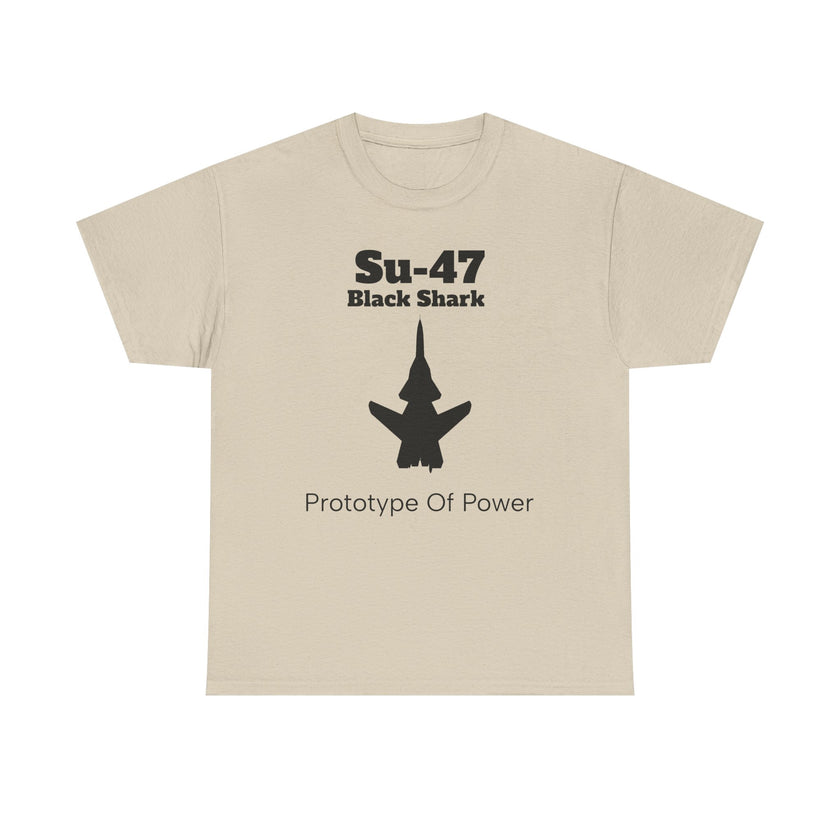 Su-47 Black Shark Aviation Tee - Prototype of Power - FrontPrint