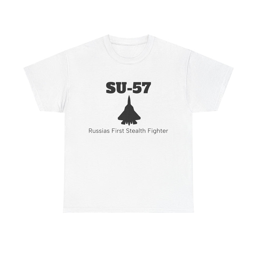 SU-57 Stealth Fighter Unisex Heavy Cotton Tee - FrontPrint