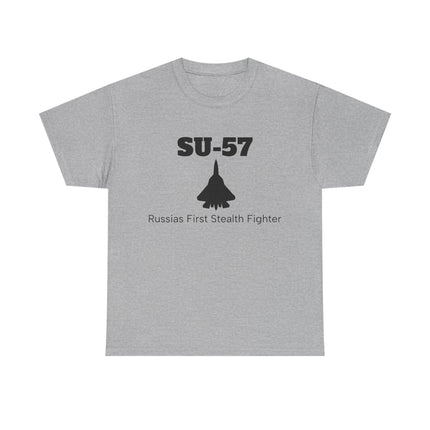 SU-57 Stealth Fighter Unisex Heavy Cotton Tee - FrontPrint