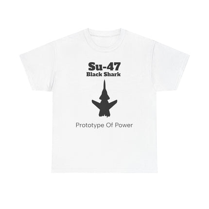 Su-47 Black Shark Aviation Tee - Prototype of Power - FrontPrint