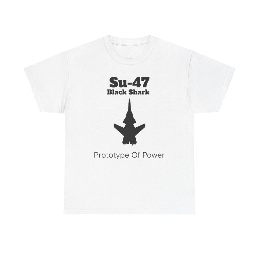 Su-47 Black Shark Aviation Tee - Prototype of Power - FrontPrint