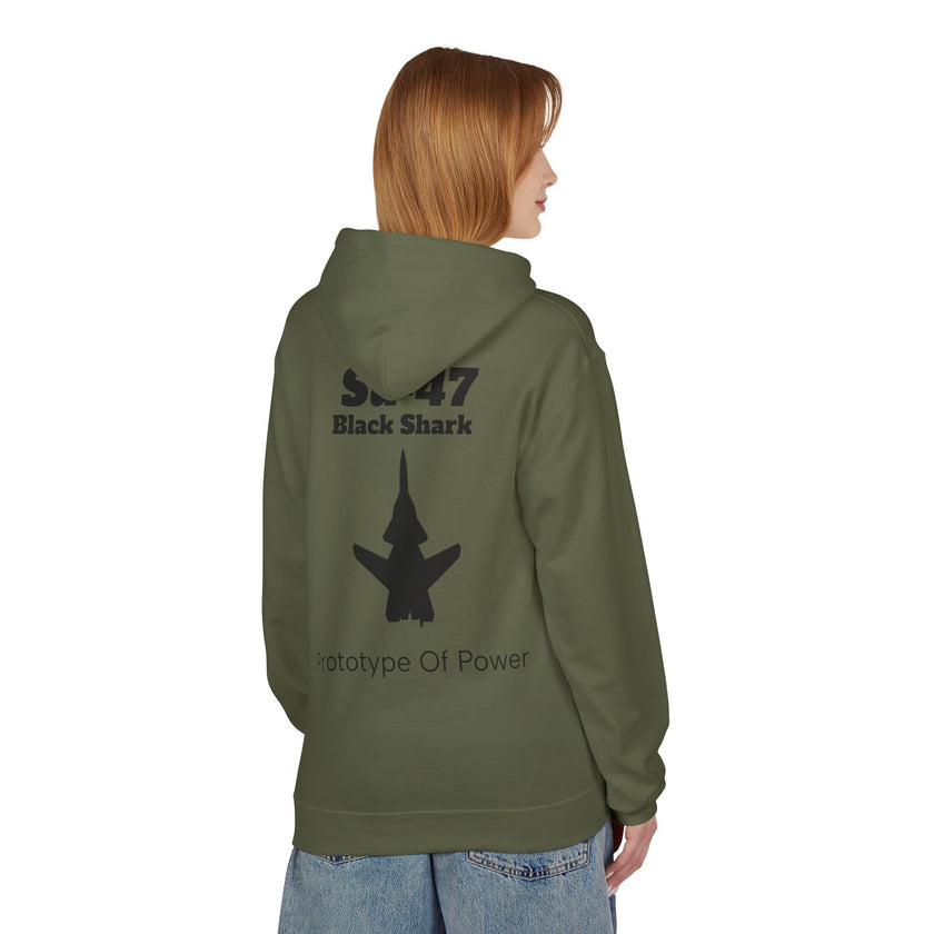 Su-47 Black Shark Hoodie - Prototype Of Power - BackPrint