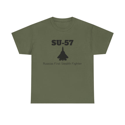 SU-57 Stealth Fighter Unisex Heavy Cotton Tee - FrontPrint