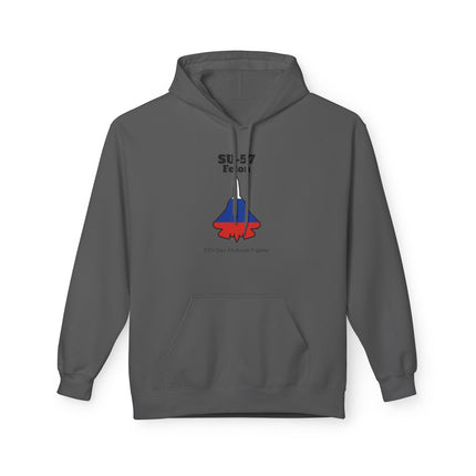 SU-57 Fighter Jet Fleece Hoodie front print