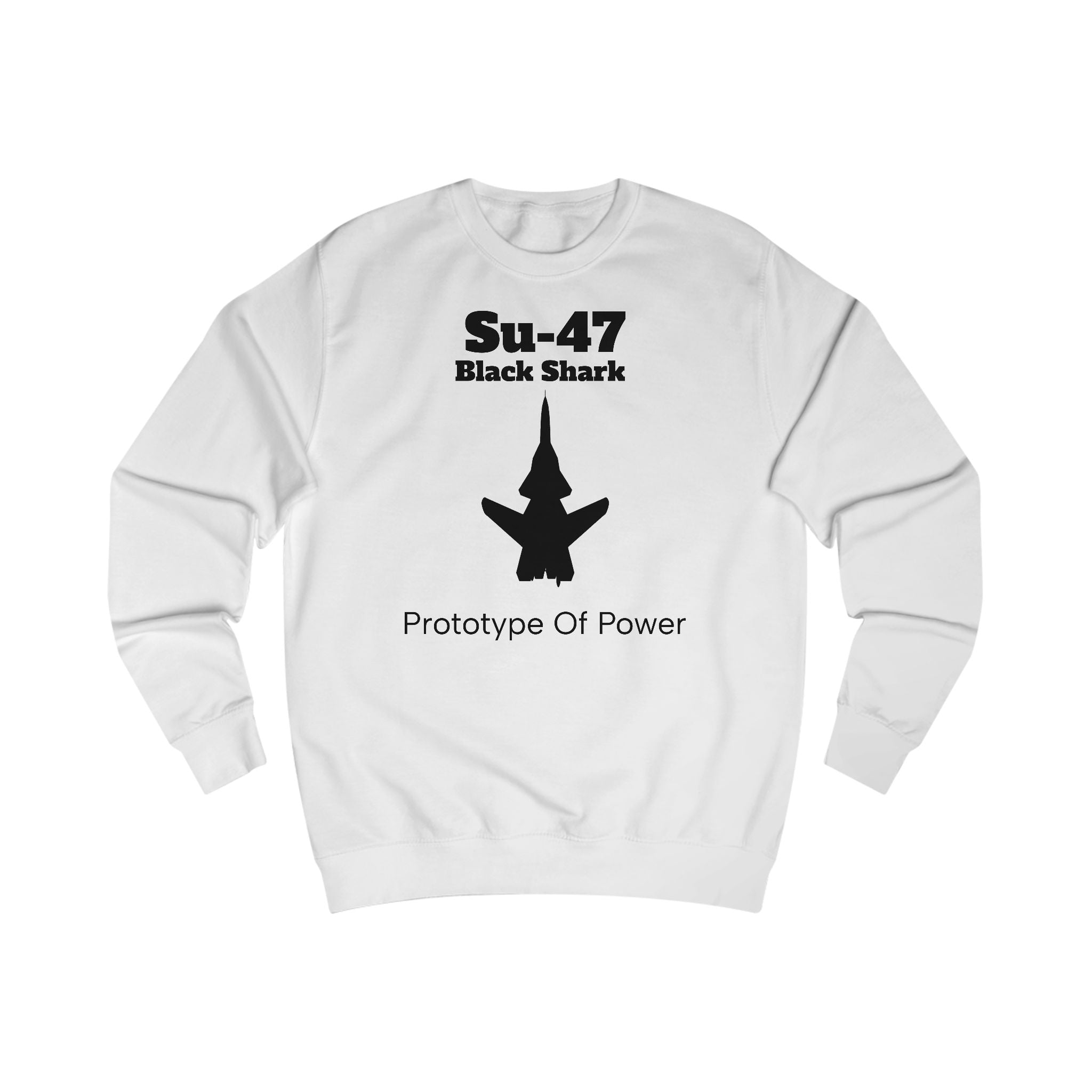 Su-47 Black Shark Sweatshirt - Prototype of Power - FrontPrint