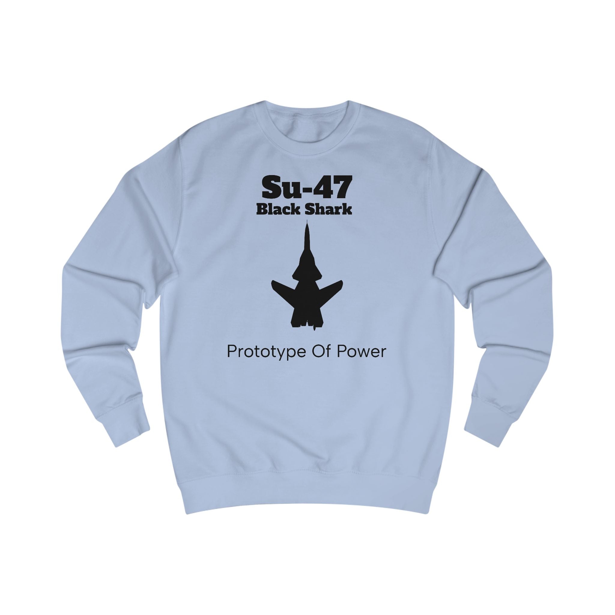 Su-47 Black Shark Sweatshirt - Prototype of Power - FrontPrint