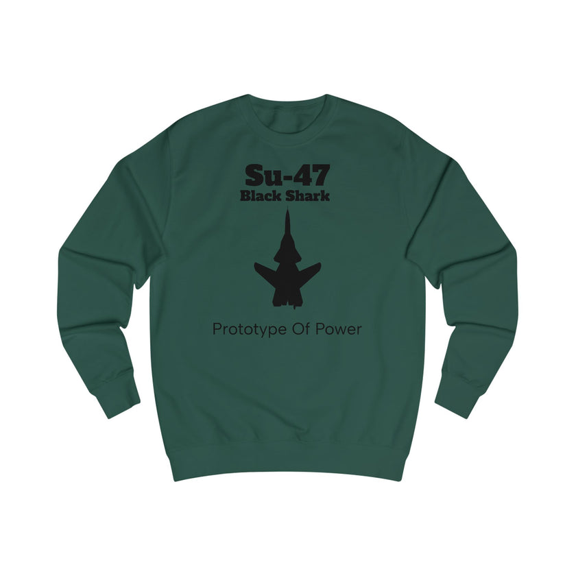Su-47 Black Shark Sweatshirt - Prototype of Power - FrontPrint