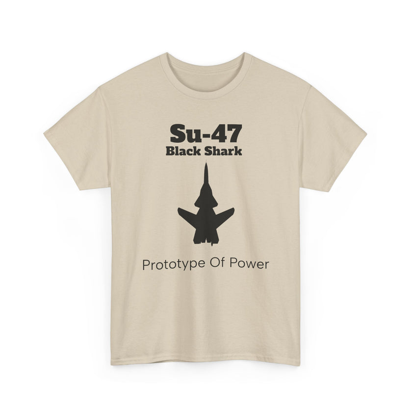 Su-47 Black Shark Aviation Tee - Prototype of Power - FrontPrint