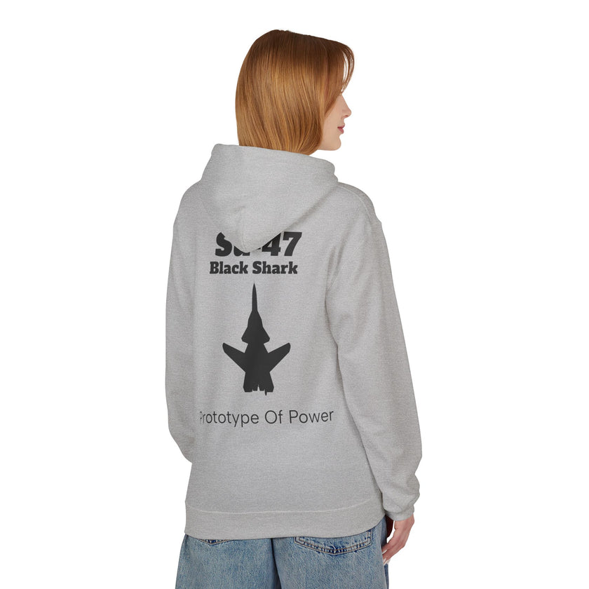 Su-47 Black Shark Hoodie - Prototype Of Power - BackPrint