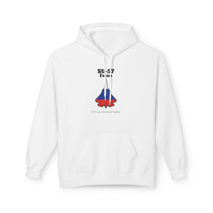 SU-57 Fighter Jet Fleece Hoodie front print