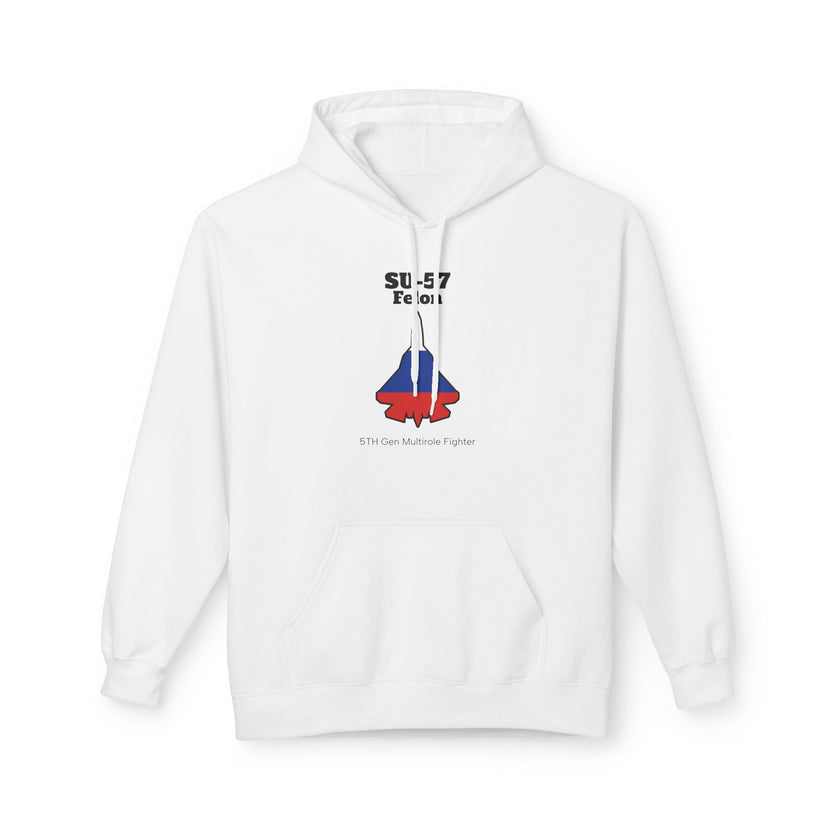 SU-57 Fighter Jet Fleece Hoodie front print