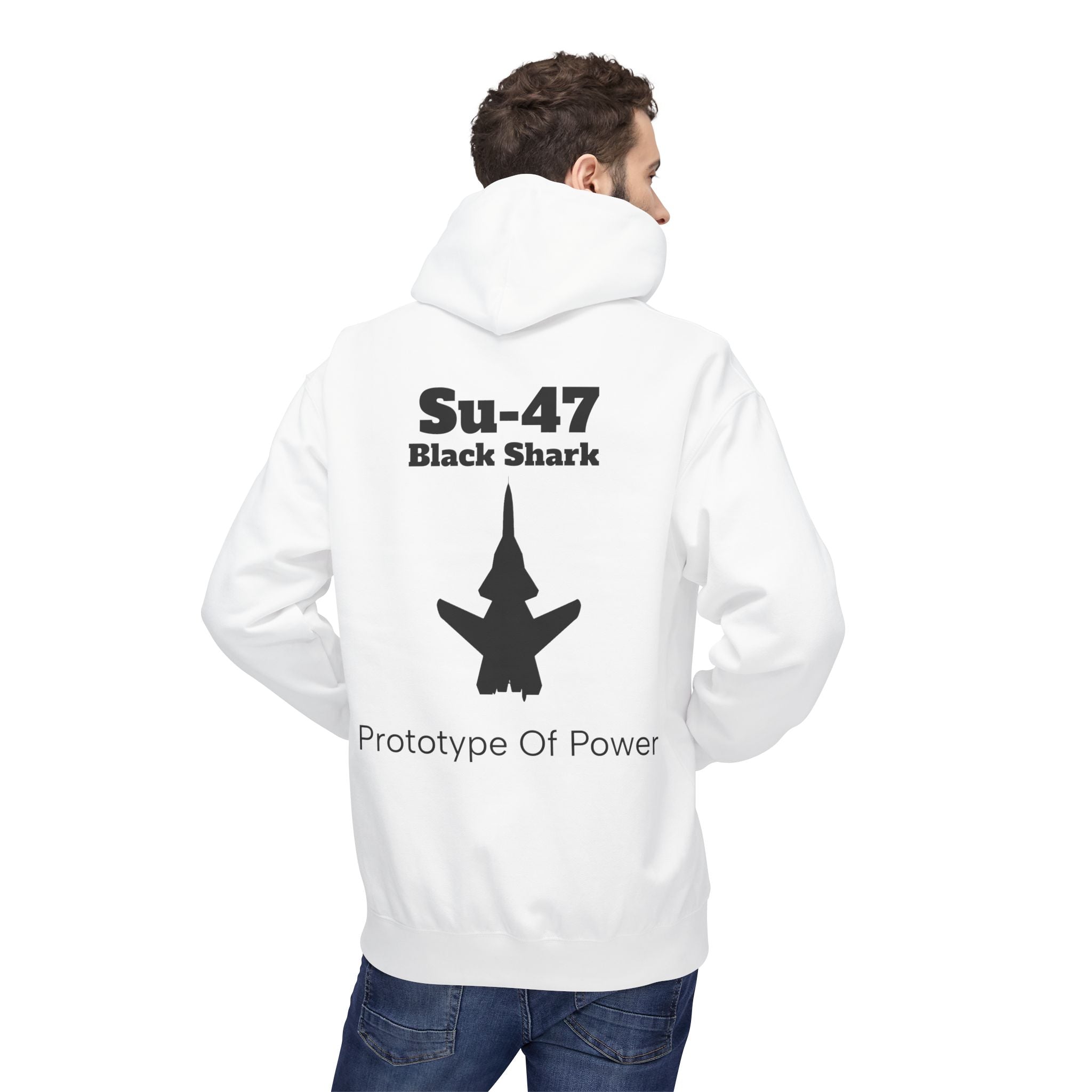 Su-47 Black Shark Hoodie - Prototype Of Power - BackPrint