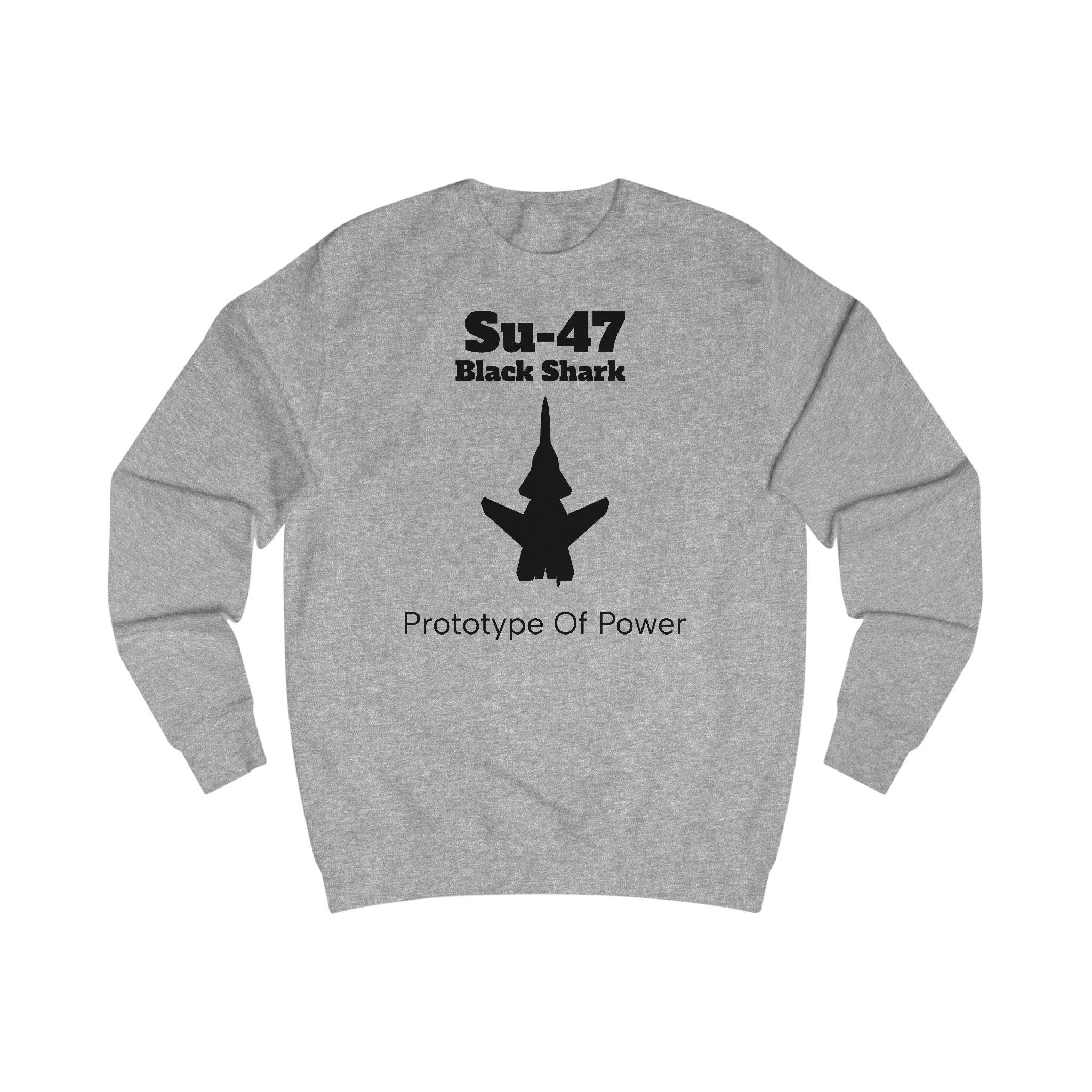 Su-47 Black Shark Sweatshirt - Prototype of Power - FrontPrint