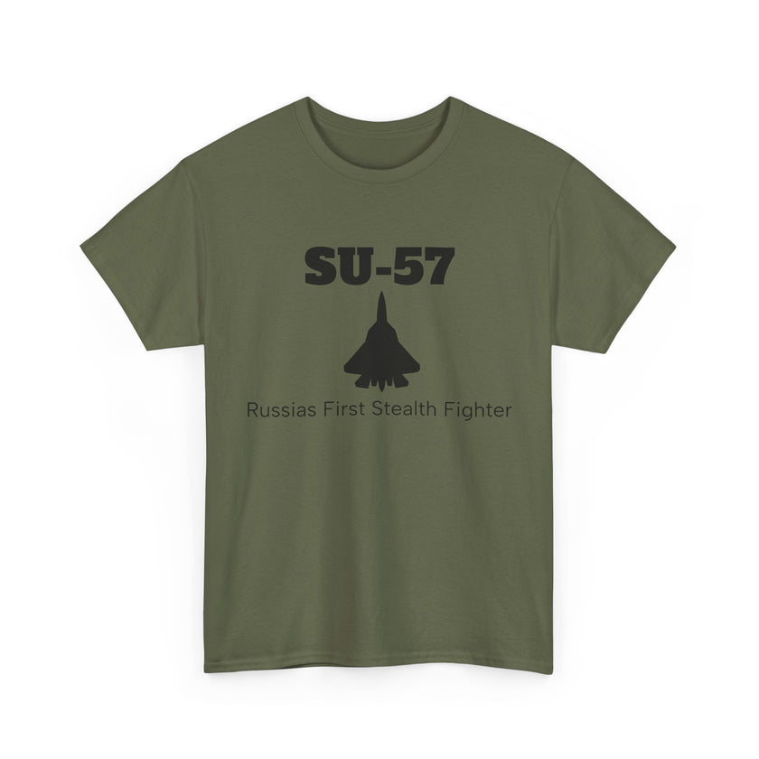 SU-57 Stealth Fighter Unisex Heavy Cotton Tee - FrontPrint