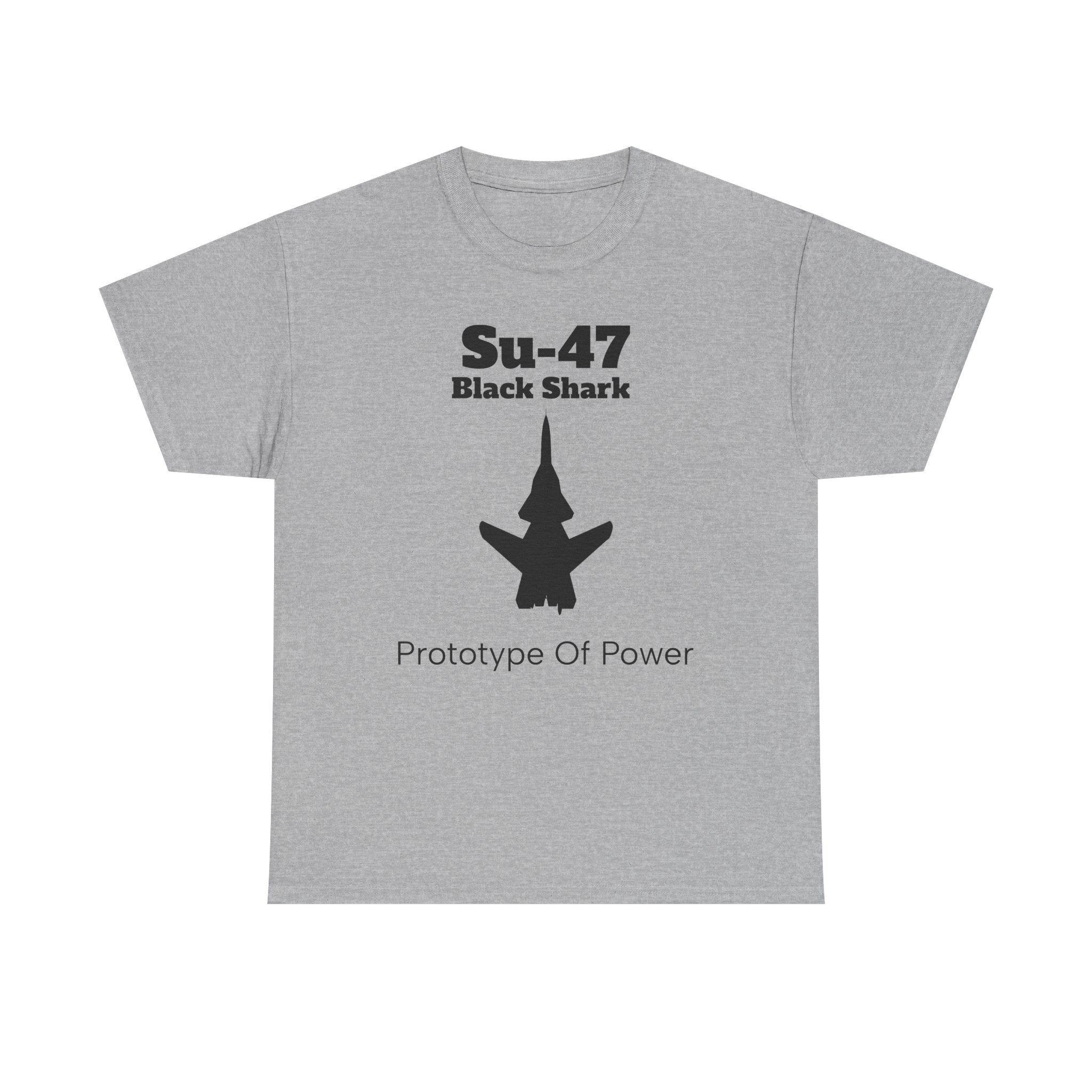 Su-47 Black Shark Aviation Tee - Prototype of Power - FrontPrint
