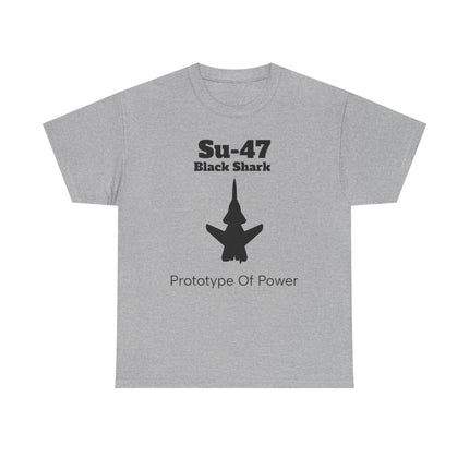 Su-47 Black Shark Aviation Tee - Prototype of Power - FrontPrint