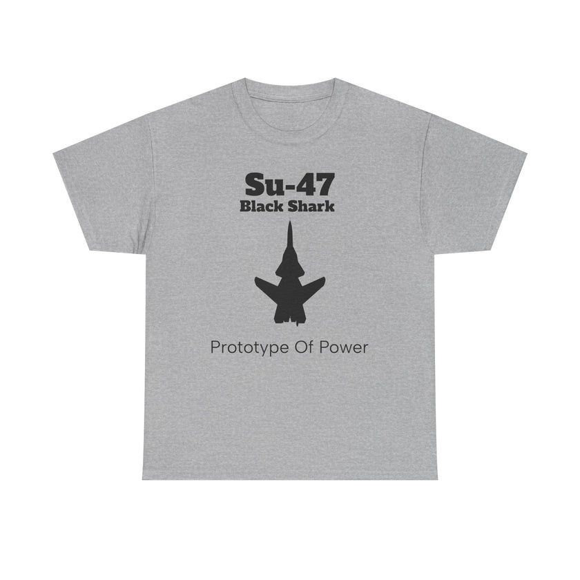 Su-47 Black Shark Aviation Tee - Prototype of Power - FrontPrint