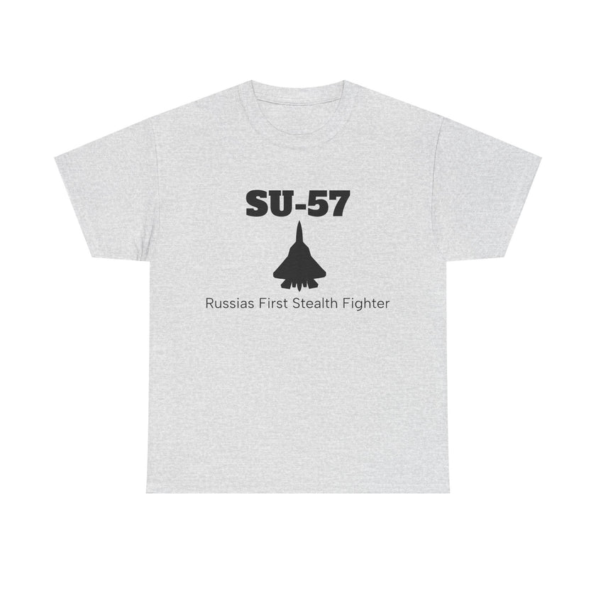 SU-57 Stealth Fighter Unisex Heavy Cotton Tee - FrontPrint