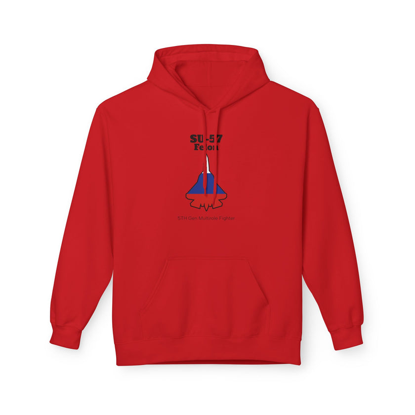 SU-57 Fighter Jet Fleece Hoodie front print