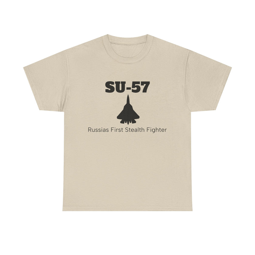 SU-57 Stealth Fighter Unisex Heavy Cotton Tee - FrontPrint