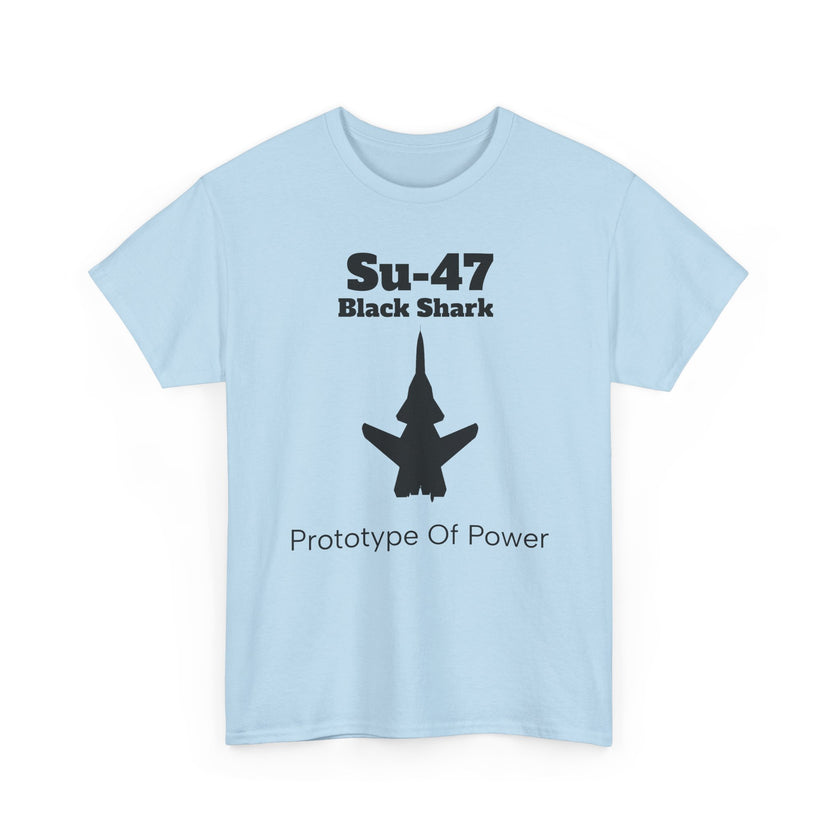 Su-47 Black Shark Aviation Tee - Prototype of Power - FrontPrint