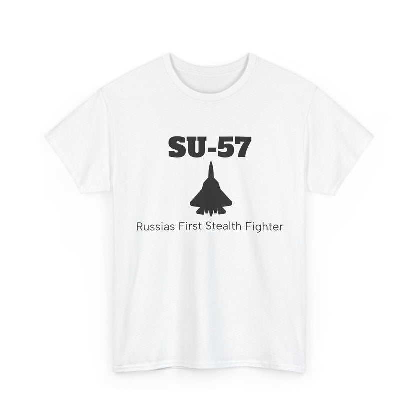 SU-57 Stealth Fighter Unisex Heavy Cotton Tee - FrontPrint