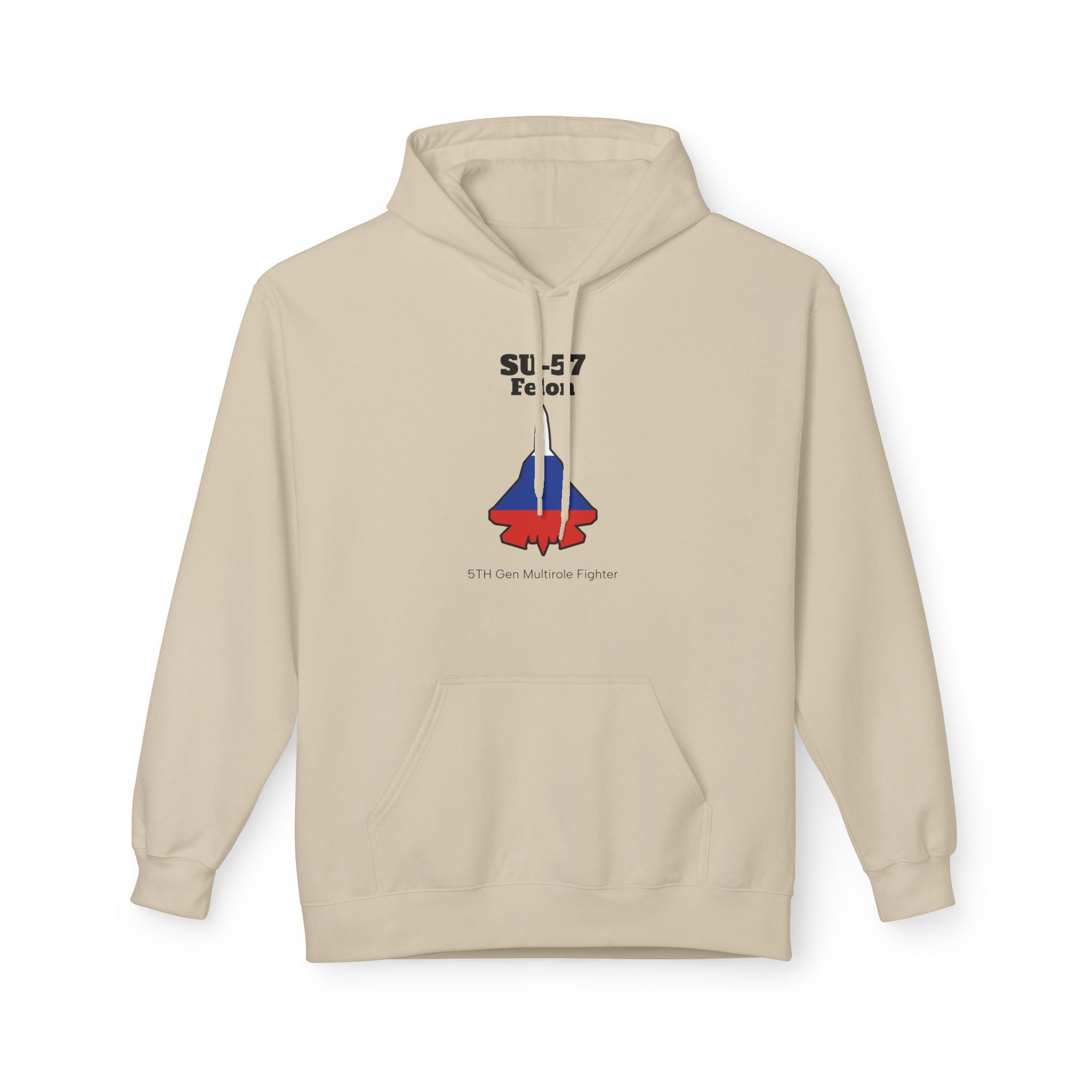 SU-57 Fighter Jet Fleece Hoodie front print