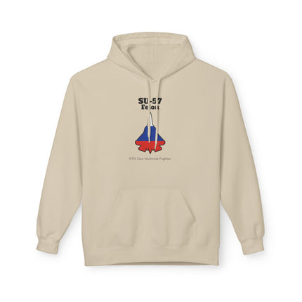 SU-57 Fighter Jet Fleece Hoodie front print