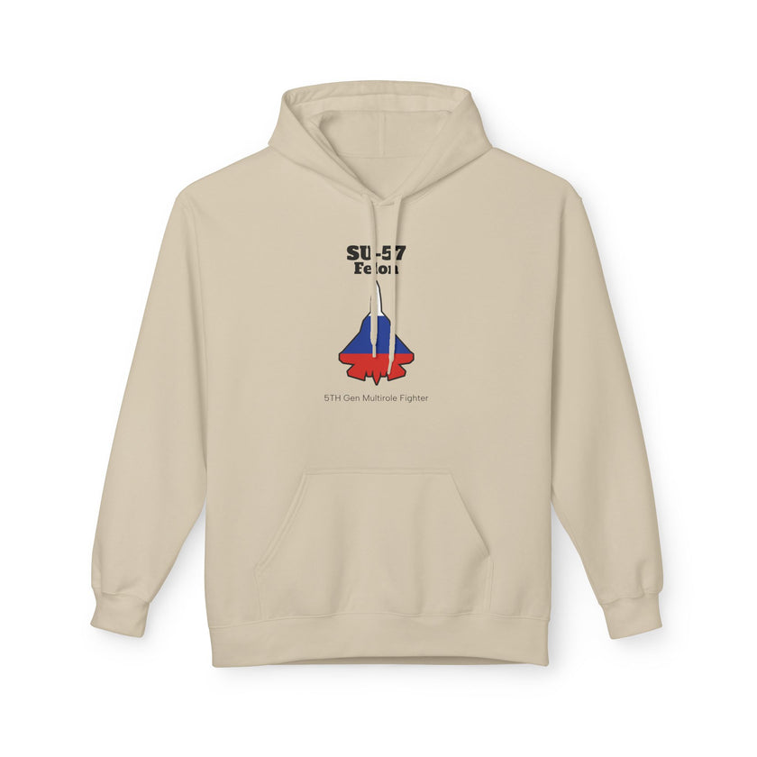 SU-57 Fighter Jet Fleece Hoodie front print