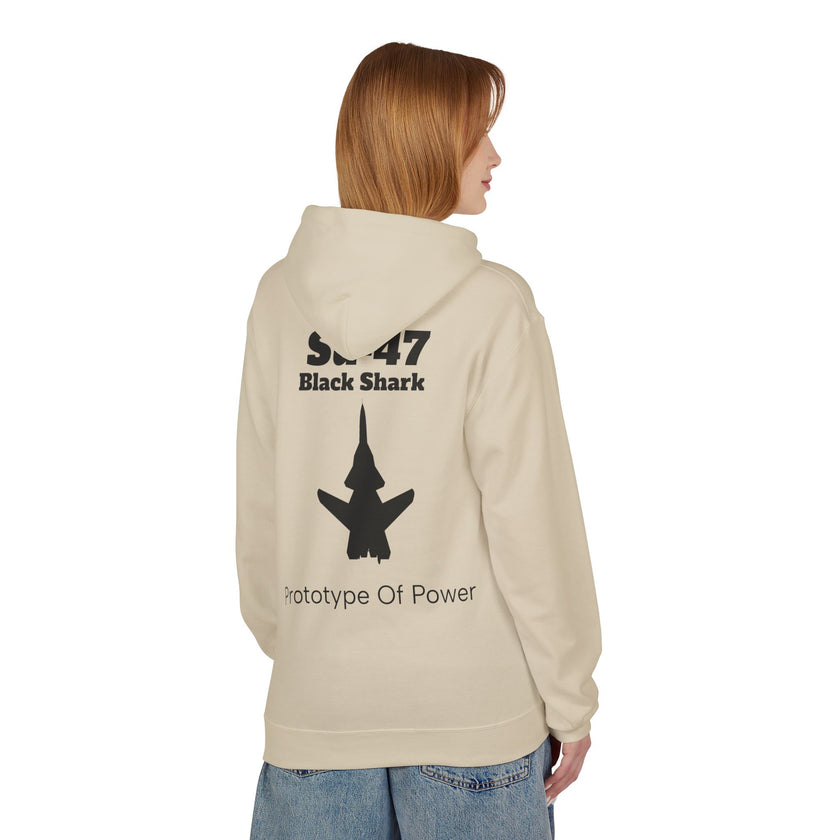 Su-47 Black Shark Hoodie - Prototype Of Power - BackPrint