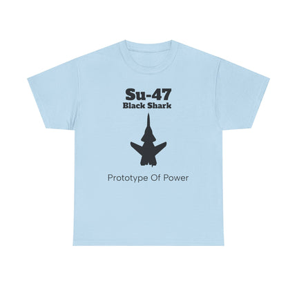 Su-47 Black Shark Aviation Tee - Prototype of Power - FrontPrint
