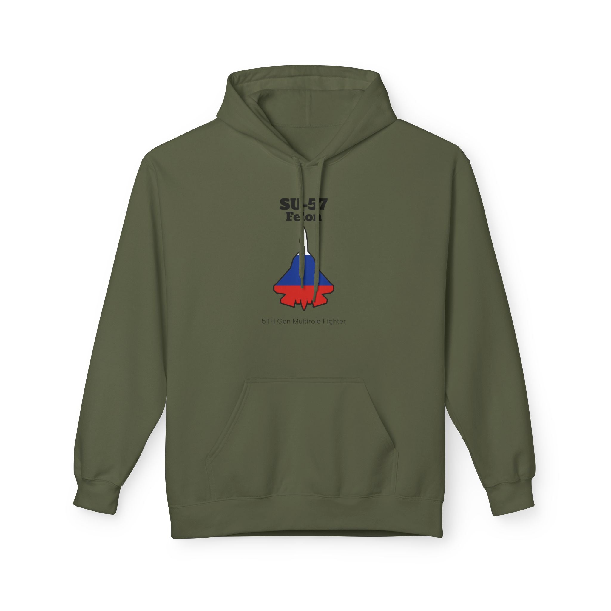 SU-57 Fighter Jet Fleece Hoodie front print
