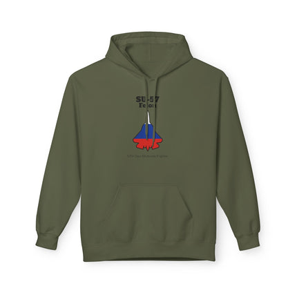 SU-57 Fighter Jet Fleece Hoodie front print