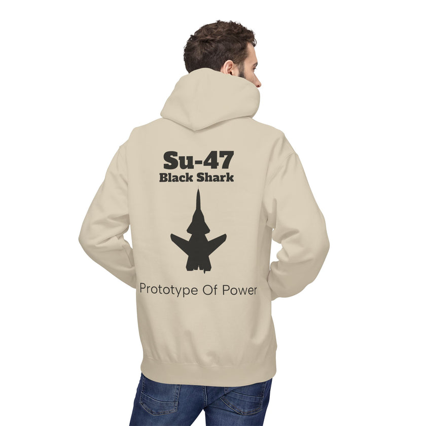 Su-47 Black Shark Hoodie - Prototype Of Power - BackPrint