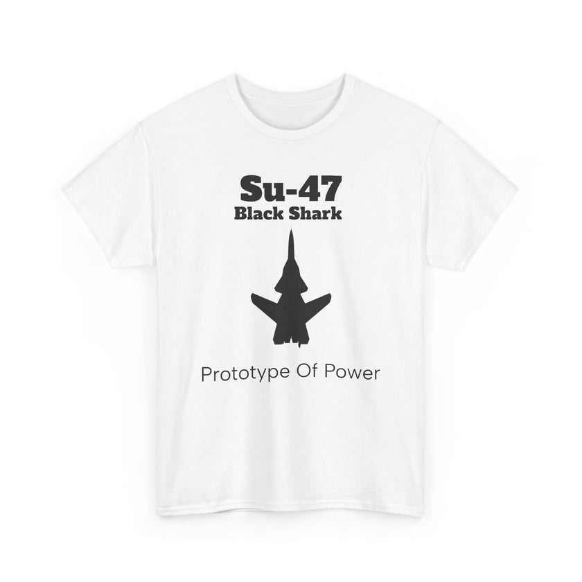 Su-47 Black Shark Aviation Tee - Prototype of Power - FrontPrint