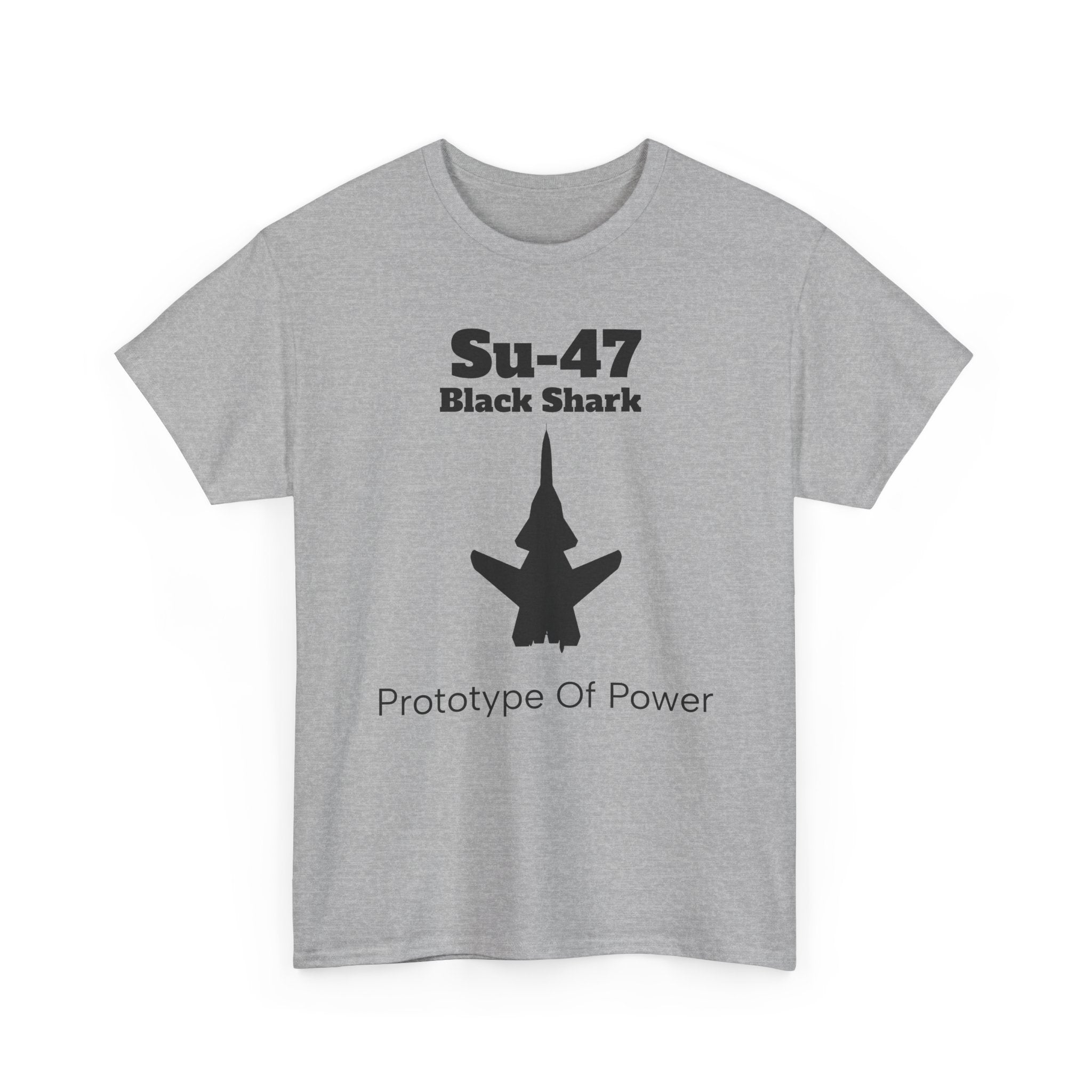 Su-47 Black Shark Aviation Tee - Prototype of Power - FrontPrint