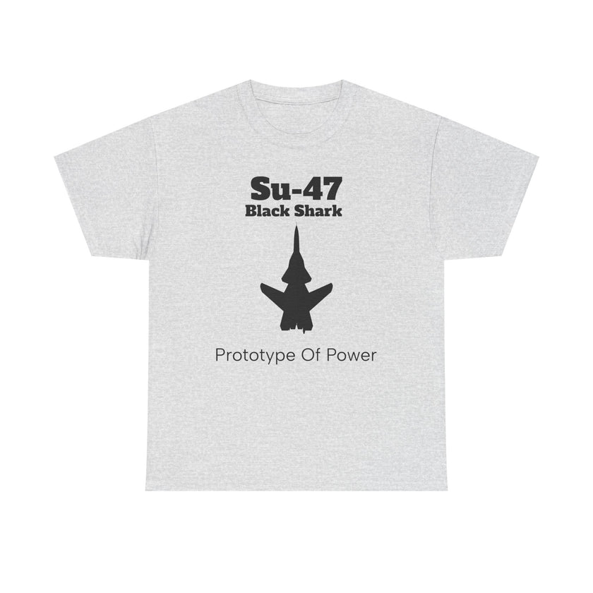 Su-47 Black Shark Aviation Tee - Prototype of Power - FrontPrint